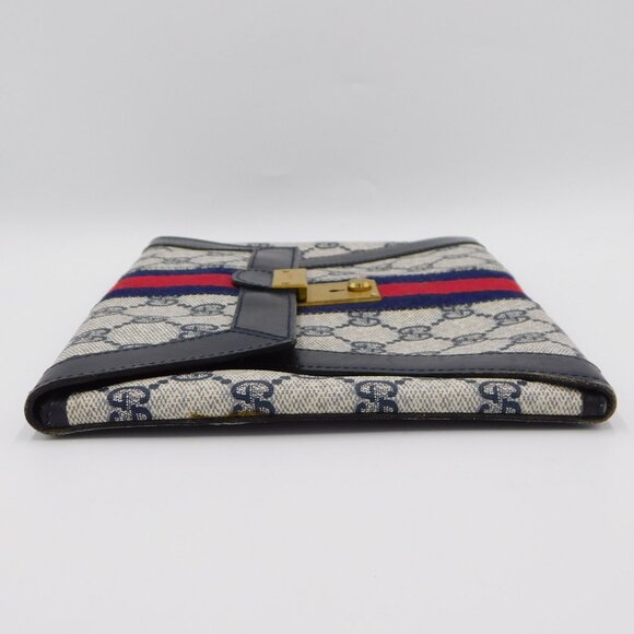 Gucci Foldover Guccissima Envelope Clutch | Vintage | Leather Trim | VGUC - Picture 7 of 14
